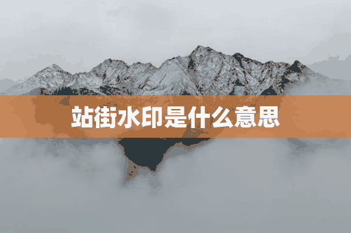 站街水印是什么意思